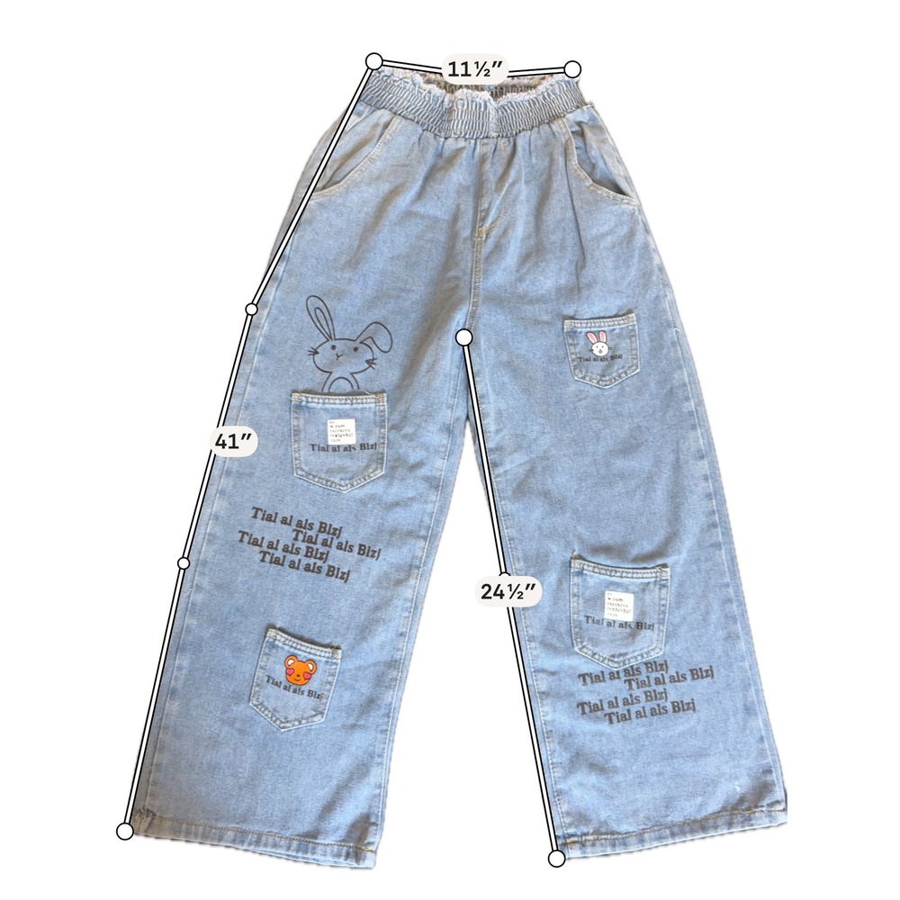 LOLITA IN LONDON‎ Playful Bunny Embroidered Denim Pants - Picture 2 of 10